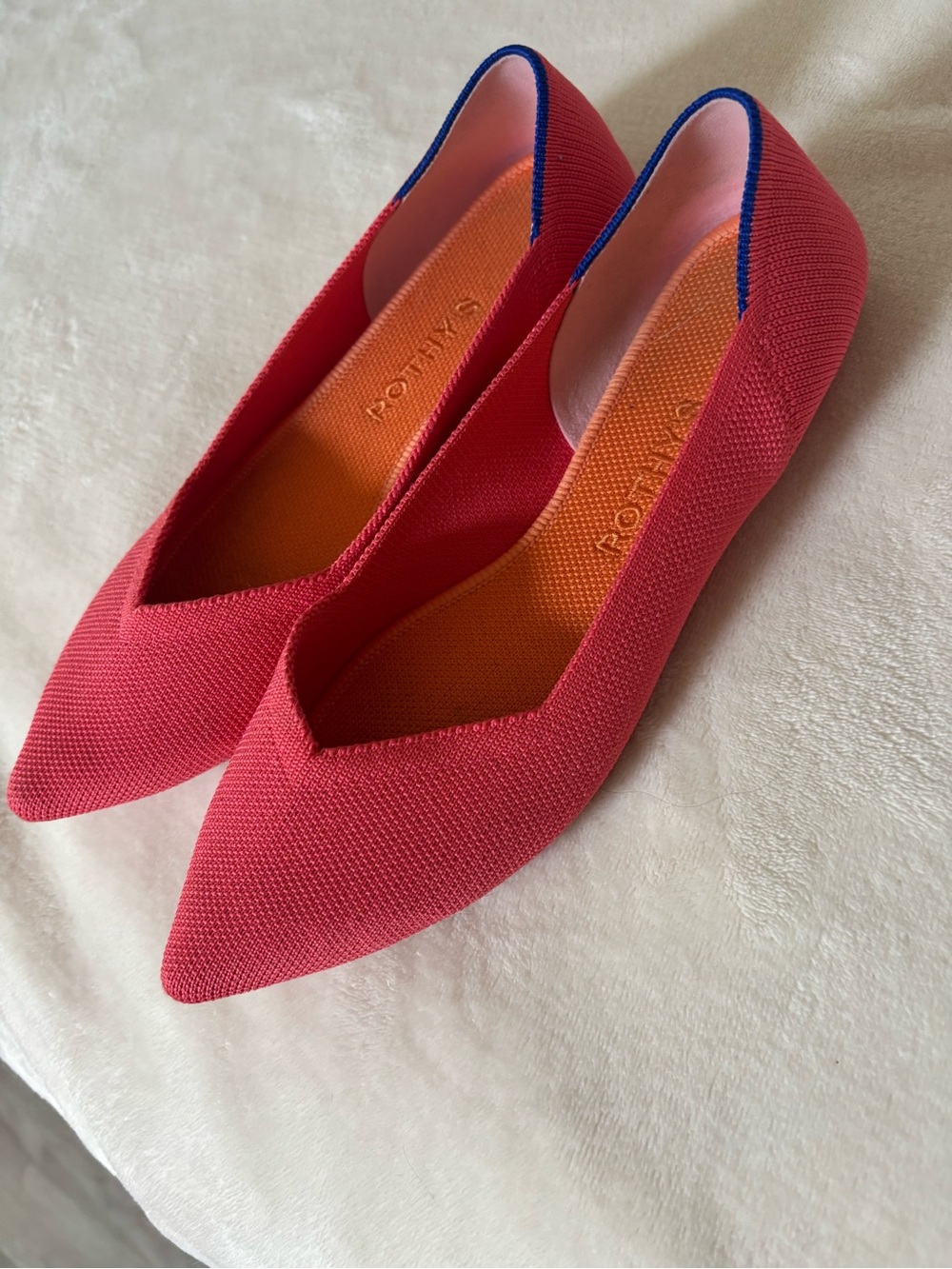 Women’s Rothy’s Pointed Ballet Flat in Coral Pink